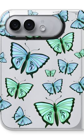 Blaue und grüne Schmetterlinge