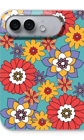 Retro Blumen - Blau