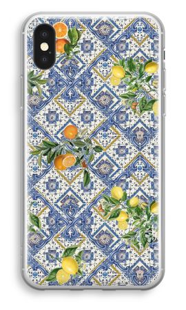 Blue tiles, lemons and oranges - small