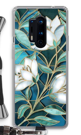 Blue stained glass flowers