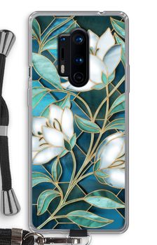 Blauwe glas-in-lood bloemen