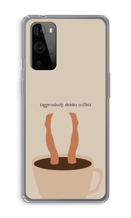 Aggressively drinks coffee