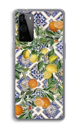 Blue tiles, lemons and oranges