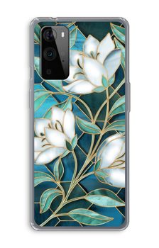 Blaue Glasmalerei Blumen