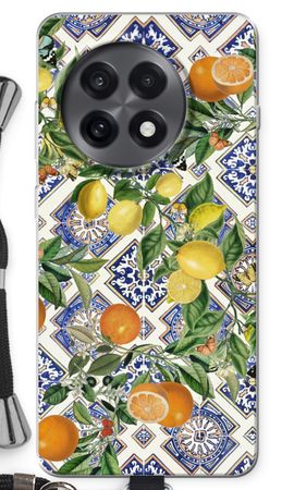 Blue tiles, lemons and oranges