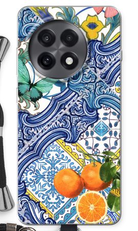 Blue tiles and oranges