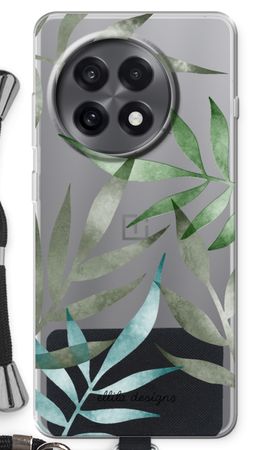 Tropical watercolor leaves