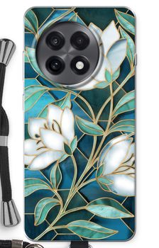 Blue stained glass flowers