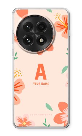 Tropical Pink Flowers Monogram