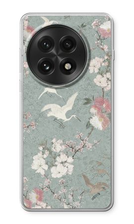 Japanese crane birds blossom