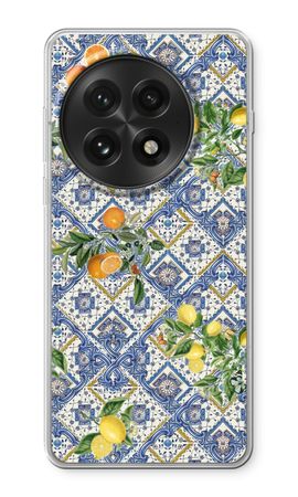 Blue tiles, lemons and oranges - small