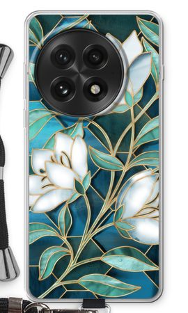 Blue stained glass flowers