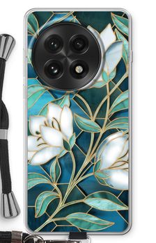 Blue stained glass flowers