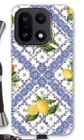 Blaue Fliesen und Zitronen