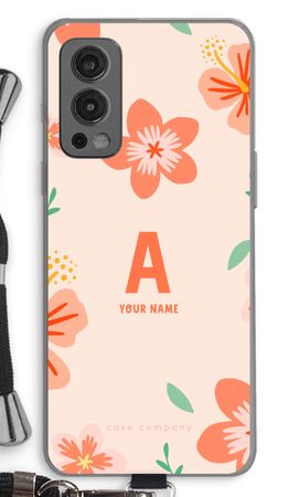 Tropical Pink Flowers Monogram