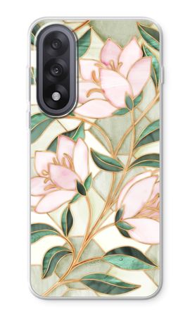 Orange stained glass flower