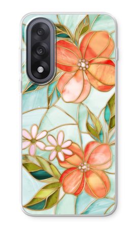 Orange stained glass flower