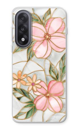 Orange stained glass flower