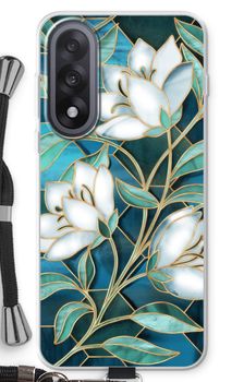 Blue stained glass flowers