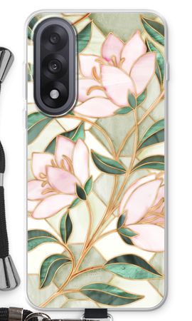 Orange stained glass flower