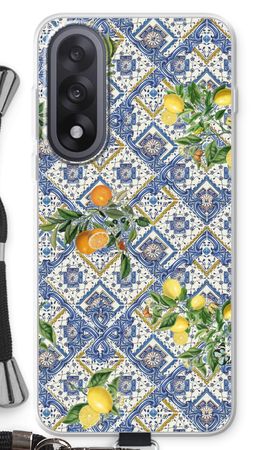 Blue tiles, lemons and oranges - small