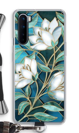 Blue stained glass flowers