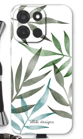 Tropical watercolor leaves