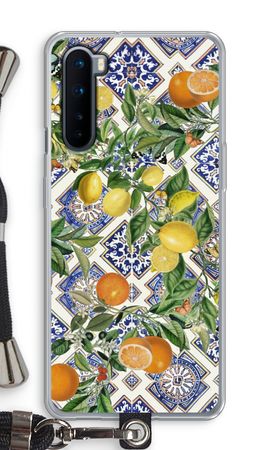 Blue tiles, lemons and oranges