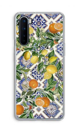 Blue tiles, lemons and oranges