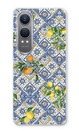 Blue tiles, lemons and oranges - small