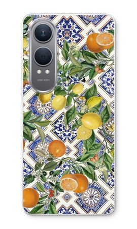 Blue tiles, lemons and oranges