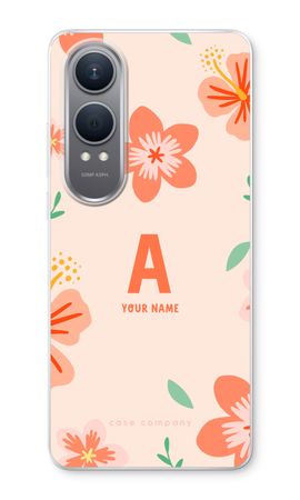 Tropical Pink Flowers Monogram