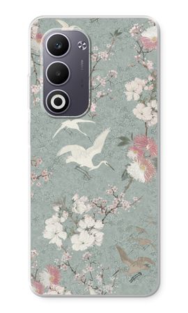 Japanese crane birds blossom