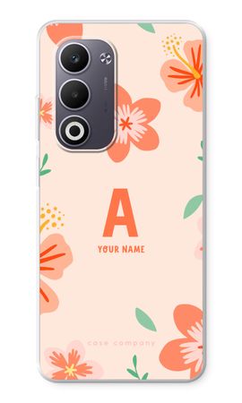 Tropical Pink Flowers Monogram
