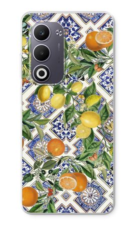 Blue tiles, lemons and oranges