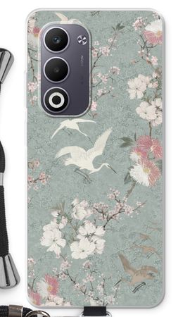 Japanese crane birds blossom