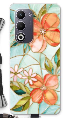 Orange stained glass flower