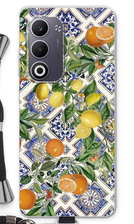 Blue tiles, lemons and oranges