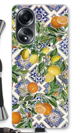 Blue tiles, lemons and oranges