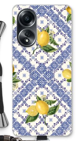 Blaue Fliesen und Zitronen