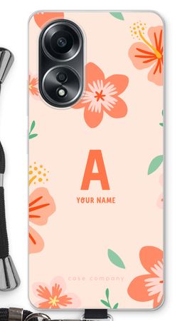 Tropical Pink Flowers Monogram