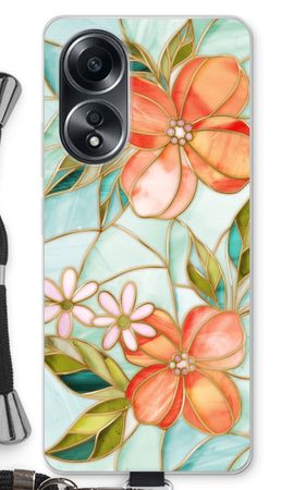 Orange stained glass flower