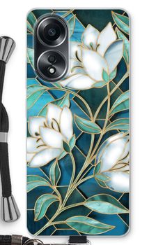 Blue stained glass flowers