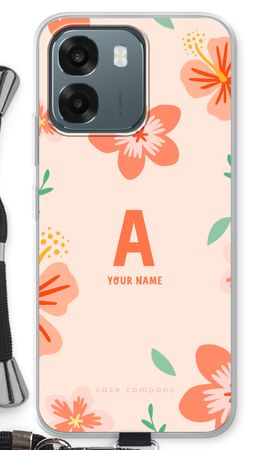 Tropical Pink Flowers Monogram