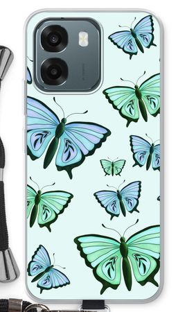 Papillons bleus et verts