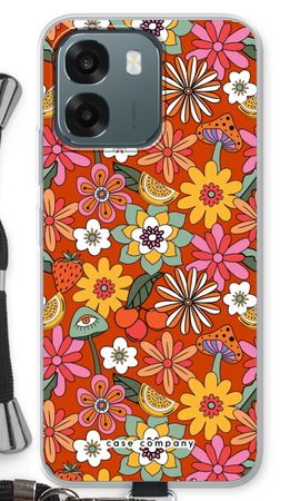 Retro bloemen - Rood