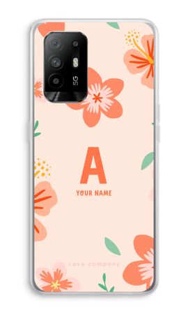 Tropical Pink Flowers Monogram