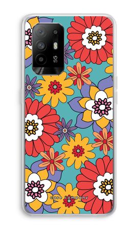 Retro bloemen - Blauw