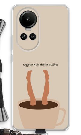 Aggressively drinks coffee