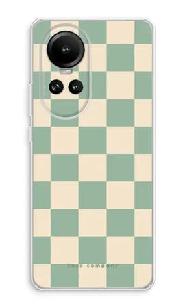 Checkered Mint, Oppo Reno 10 soft hoesje